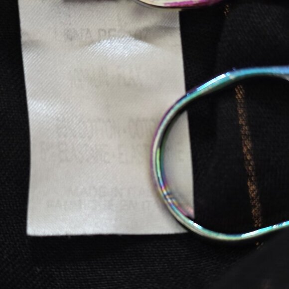 Lauren Vidal Capri Pants Women XXXL Black Pull On Foldable Elastic Waist Linen - Picture 10 of 14